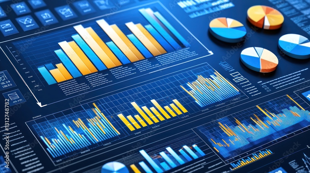 Poster visualizing data: a comprehensive overview of business analytics through charts and graphs