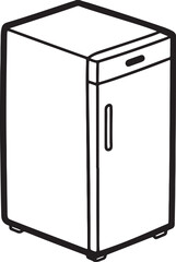 refrigerator line art, black outline, vector and illustration, coloring book page line art drawing