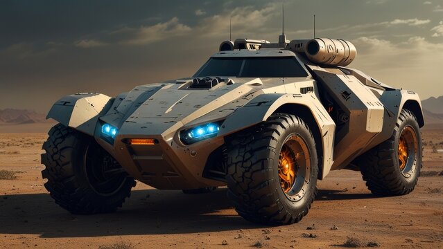 Futuristic military machine with futuristic weaponry.