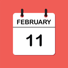 Fototapeta premium February 11. Daily Calendar icon for design. Simple design for business brochure, flyer, print media, advertisement. Easily editable.