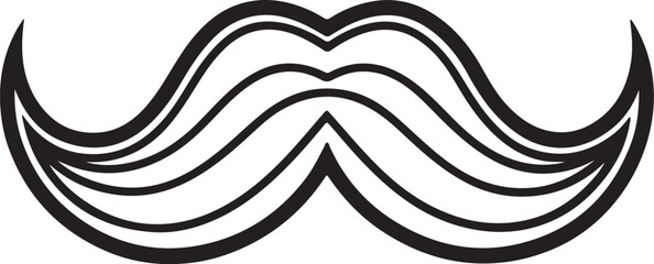 Fototapeta premium mustache line art, black outline, vector and illustration, coloring book page line art drawing