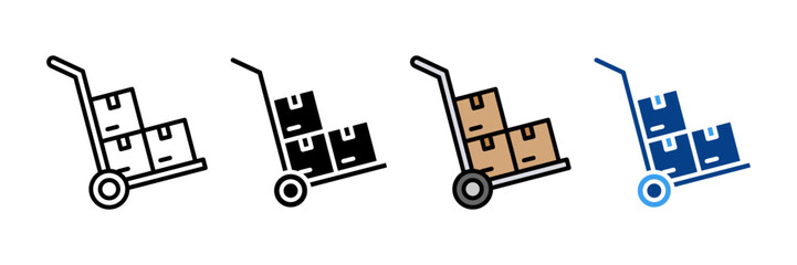 Hand Cart Icon Set Multiple Style Collection © Dawiyyah