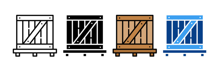 Crates Icon Set Multiple Style Collection