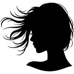 Tomboy woman hair silhouette