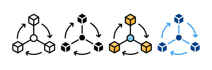 Supply Chain Network Icon Set Multiple Style Collection