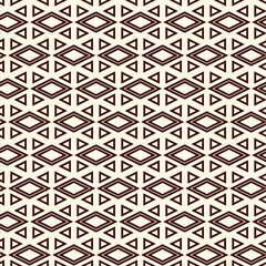 Ethnic, tribal seamless surface pattern. Native americans style background. Repeated diamond, triangles ornament. Geometric figures motif. Boho chic digital paper, textile print. Modern geo wallpaper.