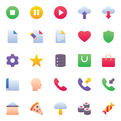 Material icons set for Gradient color.