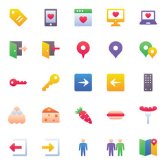 Material icons set for Gradient color.