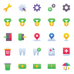 Material icons set for Gradient color.