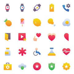 Material icons set for Gradient color.