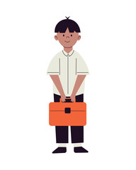 Obraz premium New Student Boy Standing