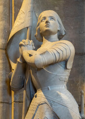 2025-01-26, Église Saint Marc - Orléans, FRANCE. Statue (19th century) of Saint Joan of Arc or...