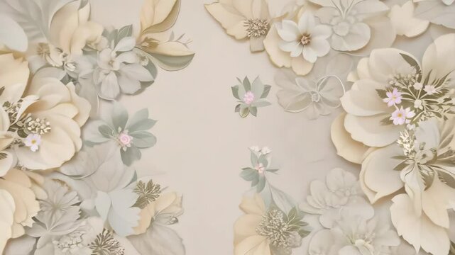 Hand-Crafted Floral Designs on an Empty Canvas Backdrop in Muted Tones