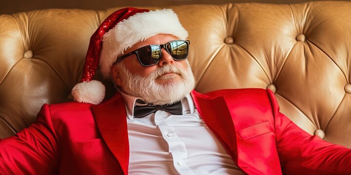 summer santa claus fashionista with modern contemporary style