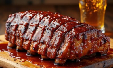 Succulent barbecue ribs with glaze
