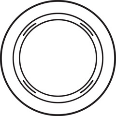 plate line art, black outline, vector and illustration, coloring book page line art drawing