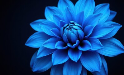 Bright blue flower blooming elegantly