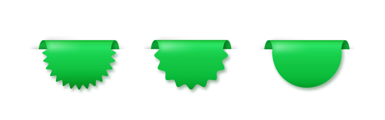 Green tags and labels and stickers. Eco label collection set. Sale, discount green ribbons, banners and icons. Shopping Tags PNG