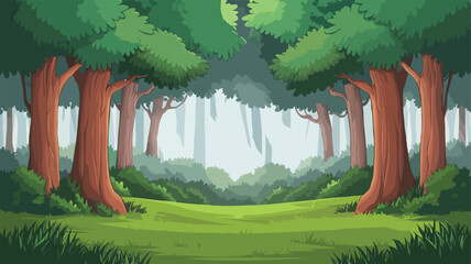 Obraz premium vector illustration of a landscape