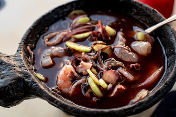 Seafood aguachile octopus and shrimp