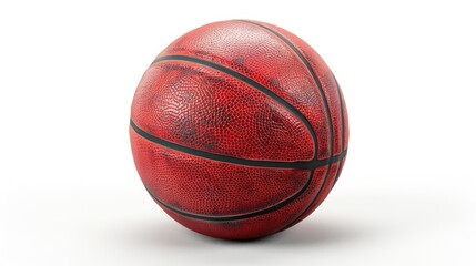 Obraz premium A close-up view of a textured red basketball, highlighting its surface and design.