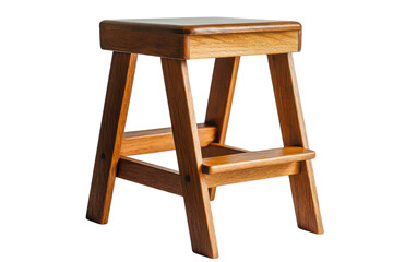 Simple wooden stool designed for home use, featuring a natural finish and compact size suitable for various spaces