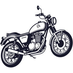 Obraz premium silhouette Motorcycle image on white background