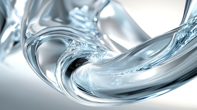 A captivating 3D animation featuring rotating glass shapes against a light background, rendered in high-definition 4K.