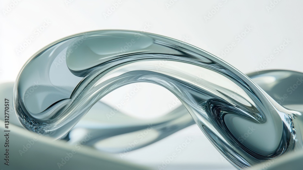 Poster a captivating 3d animation featuring rotating glass shapes against a light background, rendered in h