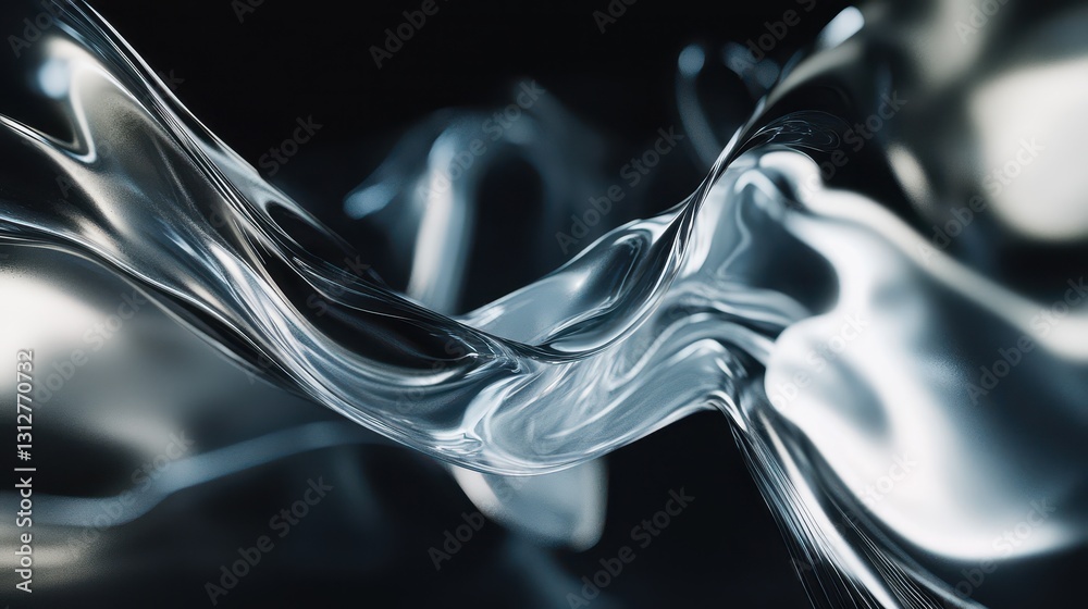 Poster A captivating 3D animation featuring rotating glass shapes against a light background, rendered in high-definition 4K.