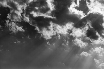 sun rays in the clouds