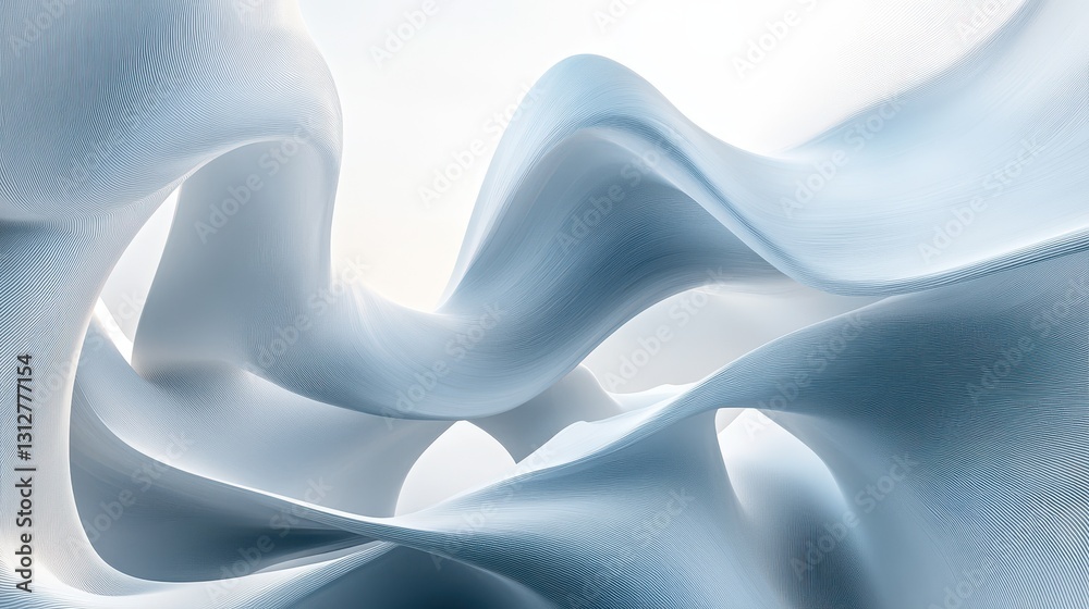 Poster A dynamic abstract line rendered in 3D, showcasing fluid curves and sharp angles that create a visually engaging design.