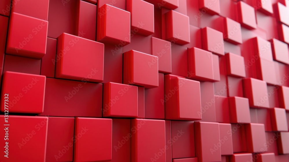 Aufkleber a dynamic 4k animation featuring a geometric background with rotating red cubes.