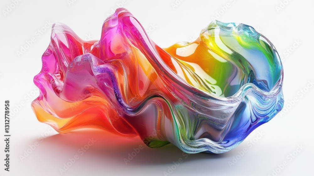 Aufkleber a futuristic colorful shape is rendered in 3d, featuring vibrant hues and cutting-edge design elemen