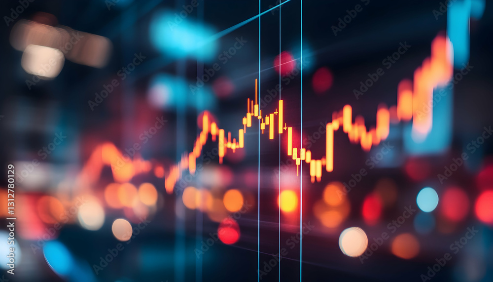 Wall mural a graph showing a stock market breakout with sharp upward movement -