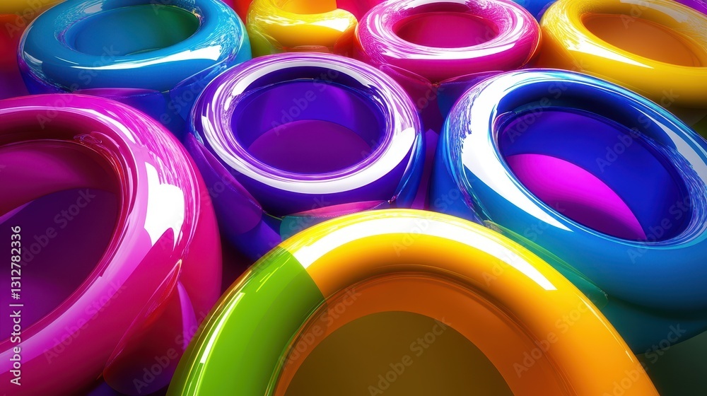 Fototapete An abstract animation features a seamless loop with vibrant color refraction effects, set against a dynamic background.