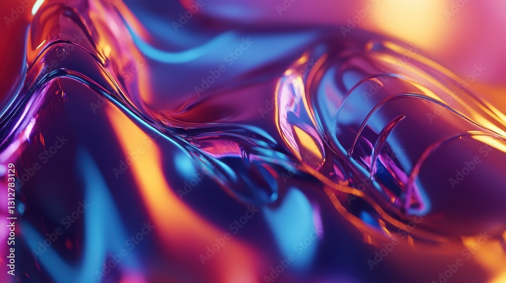 Aufkleber An abstract animation showcasing a color refraction effect with a 3D render, presented in 4K resolution.