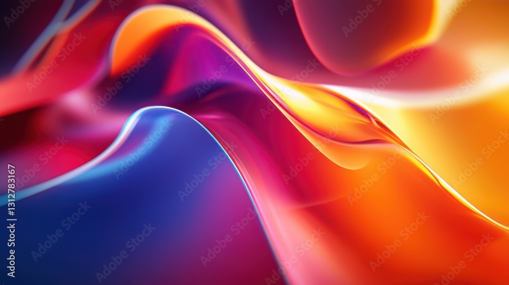 Poster An abstract animation showcasing a color refraction effect with a 3D render, presented in 4K resolution.
