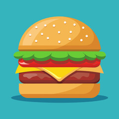 hamburger on white background