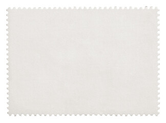 Blank postage stamp with empty paper design space on transparent background