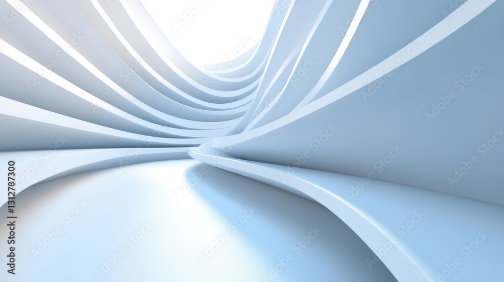 Poster An abstract background featuring 3D glass transparent lines creates a modern, sophisticated visual.