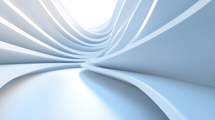An abstract background featuring 3D glass transparent lines creates a modern, sophisticated visual.