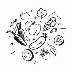 hand drawn vector illustration of an abstract tree