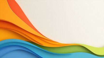 Vibrant Rainbow Waves Abstract Art