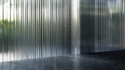 An abstract background featuring 3D glass transparent lines creates a modern, sophisticated visual.