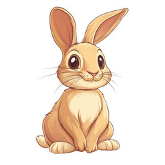Obraz premium A cute Rabbit in clipart style, full body visible, clean vector lines, smooth shading, flat colors, white background