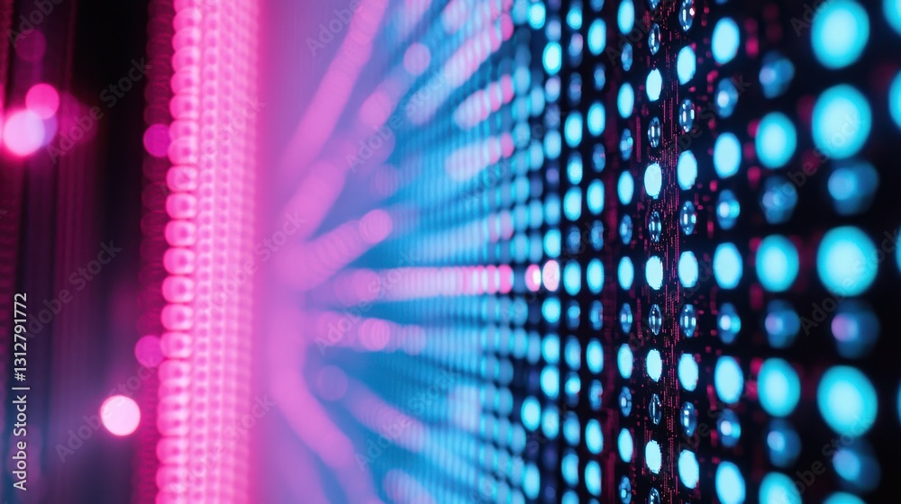 Poster An abstract digital background featuring glowing circuits and interconnected lines, symbolizing advanced technology and connectivity.