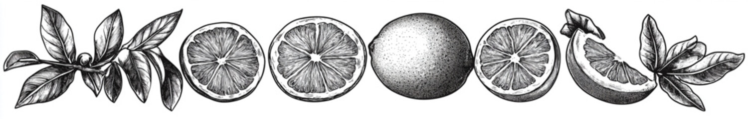 Artistic Orange Drawing in Black Ink on White Canvas
