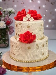 cake with roses