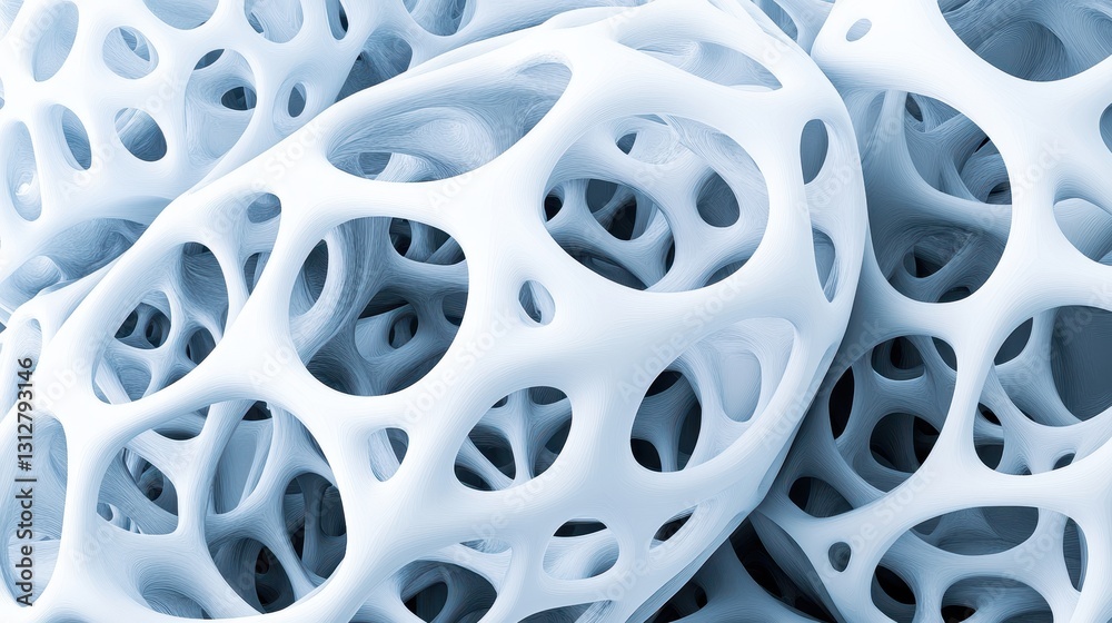 Poster An abstract geometric structure rendered in 3D, showcasing complex shapes and intricate forms.